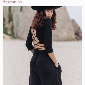 ZhenNymph Lounge Like You Mean It Set (Crop open back top; flowy bottoms), XS